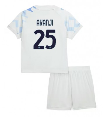 Inter Milan Manuel Akanji #25 Udebanetrøje Børn 2025-26 Kortærmet (+ Korte bukser)